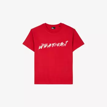 Футболка из хлопка с короткими рукавами и принтом логотипа The Kooples, красный