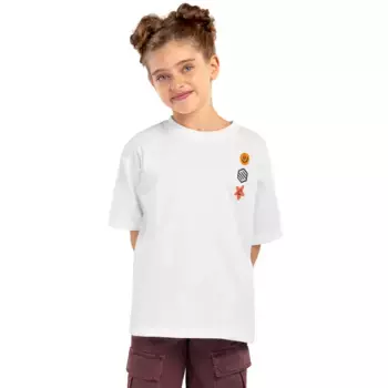 Футболка из хлопка с короткими рукавами Joy-G Siroko для девочек, белый