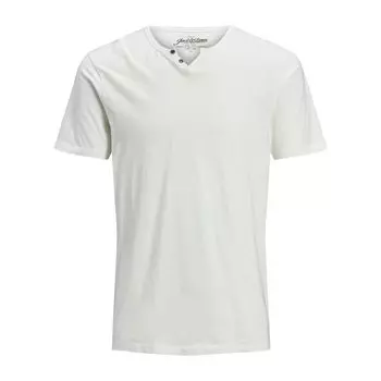Футболка из хлопка с кремовым принтом Jack & Jones