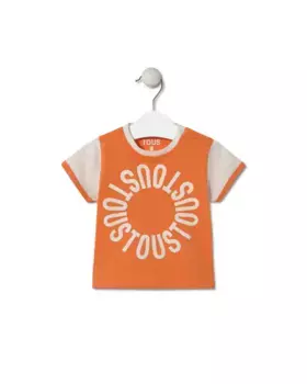 Футболка из хлопка с круглым логотипом Tous, оранжевый