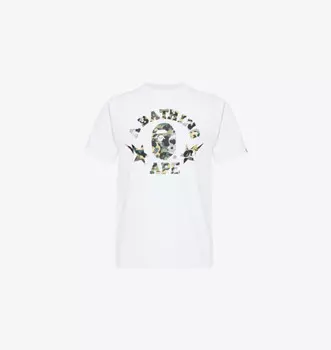 Футболка из хлопка с круглым вырезом для колледжа A Bathing Ape, мультиколор
