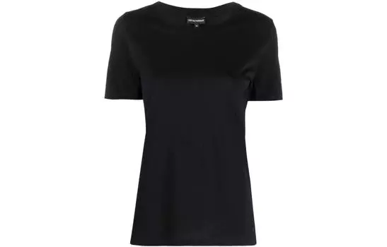 Футболка из хлопка с круглым вырезом EMPORIO ARMANI, черный