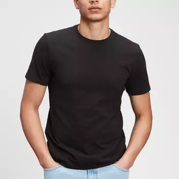 Футболка из хлопка с круглым вырезом Gap, черный