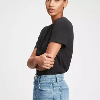 Футболка из хлопка с круглым вырезом Gap, черный