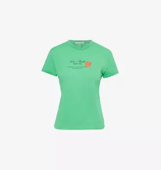 Футболка из хлопка с круглым вырезом и принтом логотипа Acne Studios, зеленый