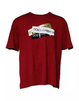 Футболка из хлопка с круглым вырезом и красной лентой-логотипом Dolce & Gabbana, белый