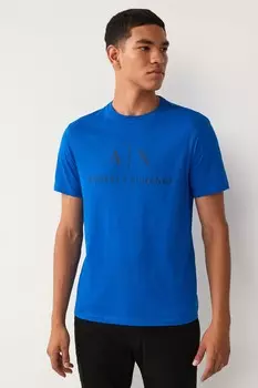 Футболка из хлопка с логотипом Armani Exchange, синий