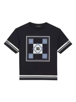 Футболка из хлопка с логотипом Dolce & Gabbana Kids, синий