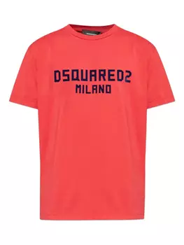 Футболка из хлопка с логотипом DSQUARED2, красный