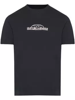 Футболка из хлопка с логотипом Emporio Armani, синий