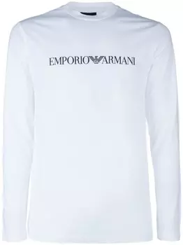 Футболка из хлопка с логотипом Emporio Armani, белый