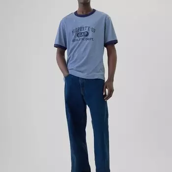Футболка из хлопка с логотипом Gap, голубой