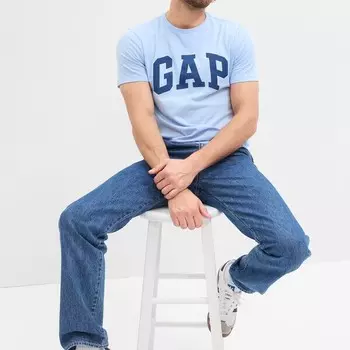 Футболка из хлопка с логотипом Gap, голубой