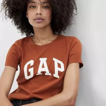 Футболка из хлопка с логотипом Gap, коричневый