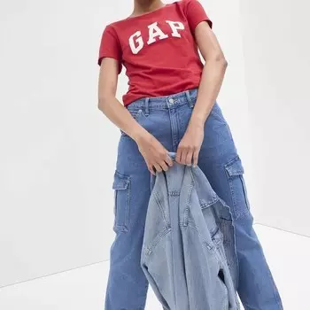Футболка из хлопка с логотипом Gap, красный