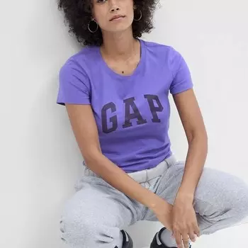 Футболка из хлопка с логотипом Gap, лавандовый