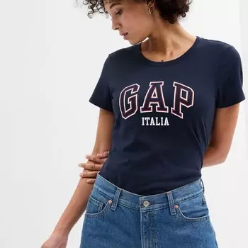 Футболка из хлопка с логотипом Gap, синий