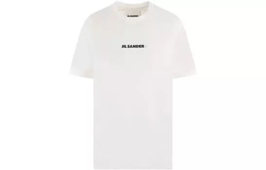 Футболка из хлопка с логотипом JIL SANDER, белый