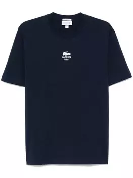 Футболка из хлопка с логотипом Lacoste, синий