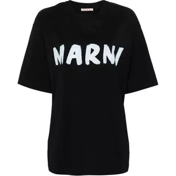 Футболка из хлопка с логотипом MARNI, черный