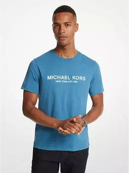 Футболка из хлопка с логотипом Michael Kors, голубой