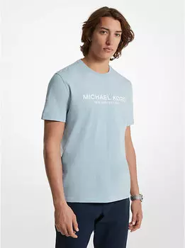Футболка из хлопка с логотипом Michael Kors, голубой
