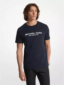 Футболка из хлопка с логотипом Michael Kors, синий
