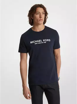 Футболка из хлопка с логотипом Michael Kors, синий