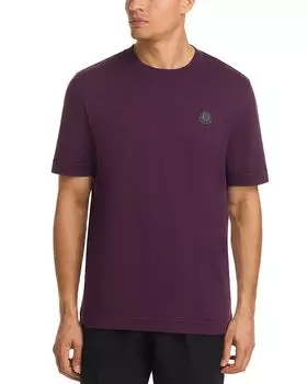 Футболка из хлопка с логотипом Moncler, фиолетовый