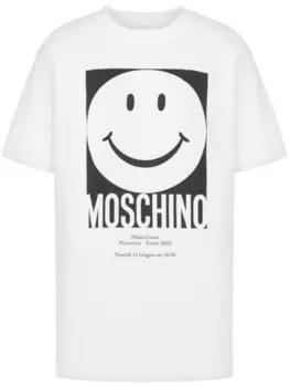Футболка из хлопка с логотипом Moschino, белый