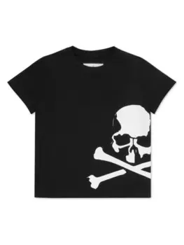 Футболка из хлопка с логотипом Philipp Plein Junior, черный