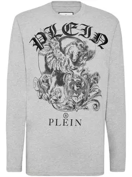 Футболка из хлопка с логотипом Philipp Plein, серый