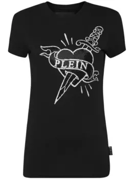 Футболка из хлопка с логотипом Philipp Plein и кристаллами