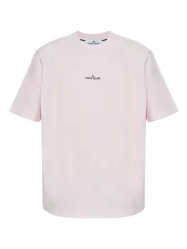 Футболка из хлопка с логотипом Stone Island, розовый