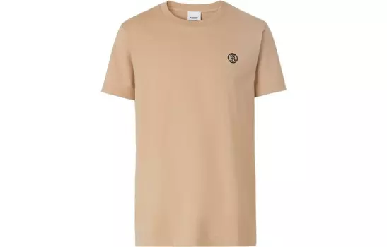 Футболка из хлопка с монограммой Burberry, коричневый