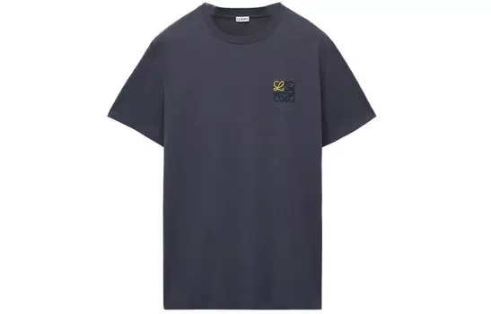 Футболка из хлопка с надписью «Анаграмма» Loewe, синий