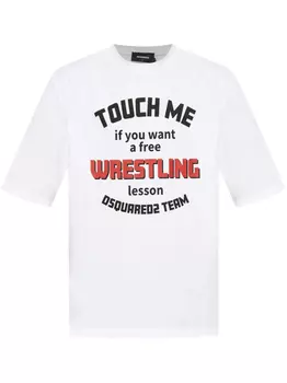 Футболка из хлопка с надписью DSQUARED2, белый