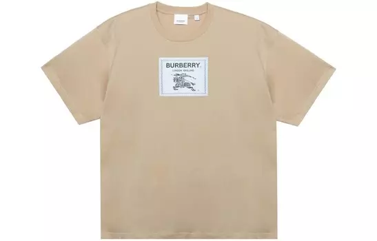 Футболка из хлопка с надписью Prorsum Label Burberry, хаки
