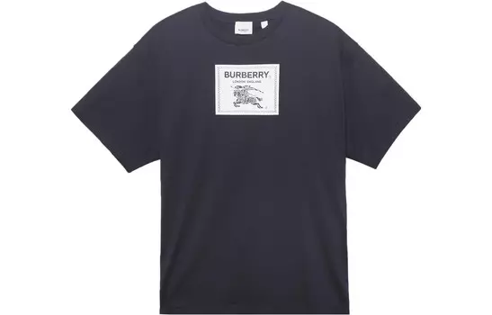 Футболка из хлопка с надписью Prorsum Label Burberry, синий