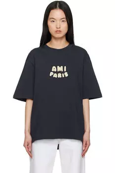 Футболка из хлопка с нашивкой «Ami Paris»