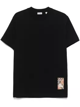 Футболка из хлопка с нашивкой-логотипом Burberry Check, черный