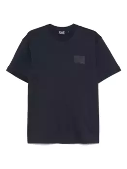 Футболка из хлопка с нашивкой-логотипом Ea7 Emporio Armani, синий