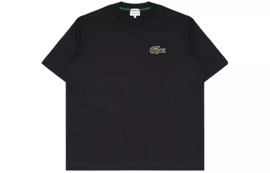 Футболка из хлопка с нашивкой-логотипом Lacoste, черный