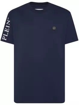 Футболка из хлопка с нашивкой-логотипом Philipp Plein, синий