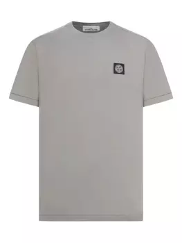 Футболка из хлопка с нашивкой-логотипом Stone Island, серый