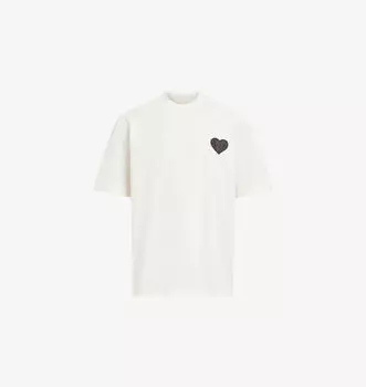 Футболка из хлопка с нашивкой в виде сердца «Любовник» Allsaints, белый