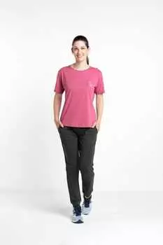 Футболка из хлопка с овальным вырезом Benger, красный