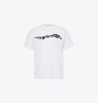 Футболка из хлопка с полутоновым графическим принтом Trapstar, белый