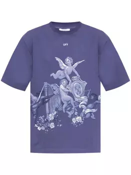 Футболка из хлопка с принтом «Ангел» от Off-White, фиолетовый
