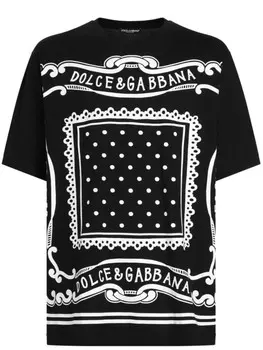 Футболка из хлопка с принтом банданы Dolce & Gabbana, черный